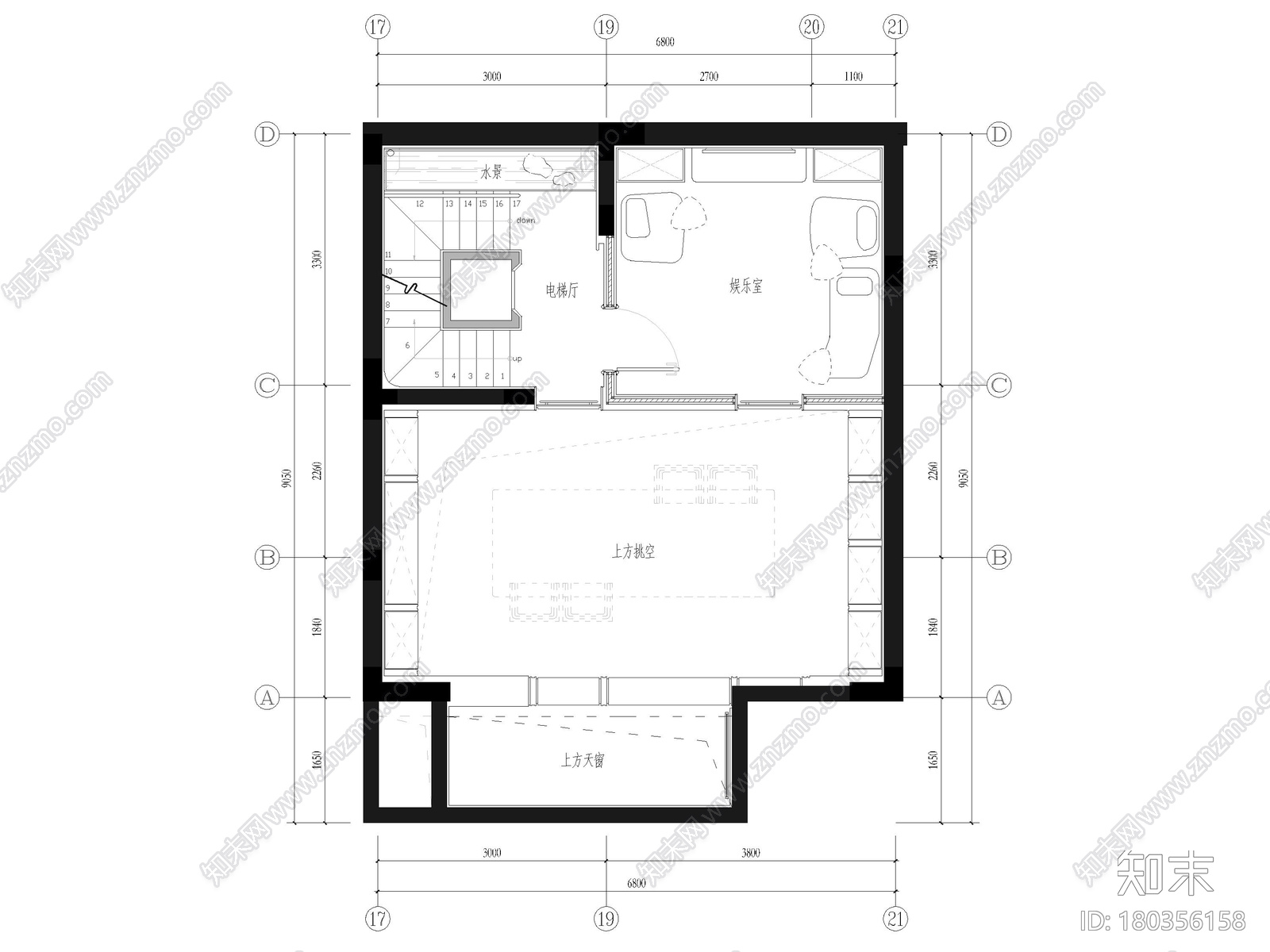 [天津]237㎡三居室下叠别墅装修设计施工图施工图下载【ID:180356158】