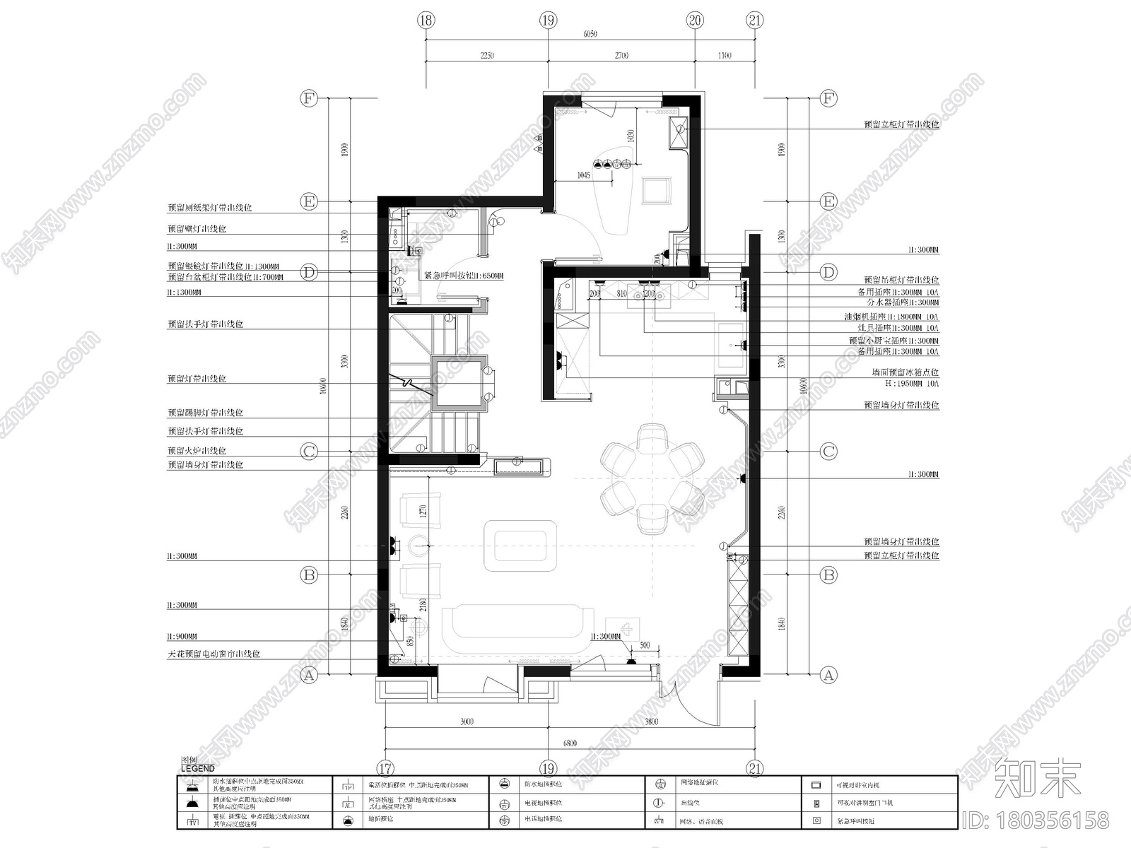 [天津]237㎡三居室下叠别墅装修设计施工图施工图下载【ID:180356158】