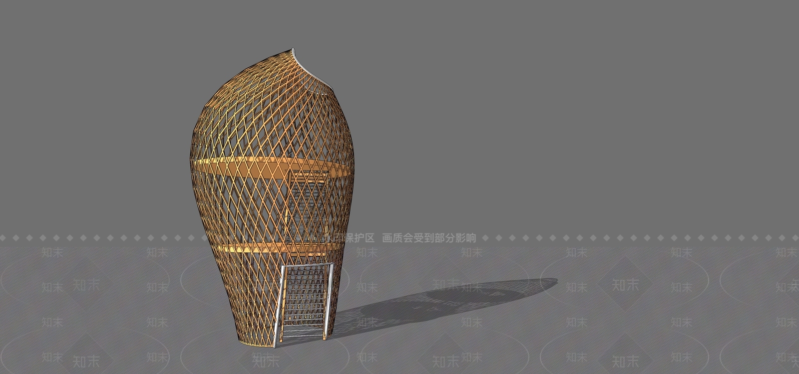 鸟笼构筑物景观塔SU模型下载【ID:174070170】
