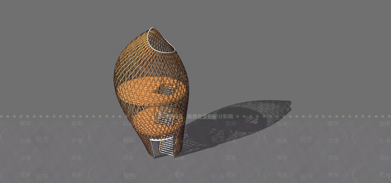 鸟笼构筑物景观塔SU模型下载【ID:174070170】