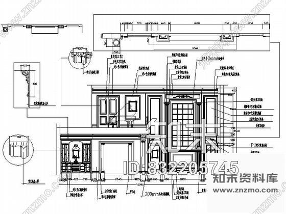 图块/节点欧式别墅客厅立面图cad施工图下载【ID:832205745】