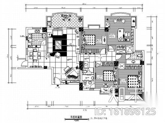 超大四居室住宅装饰施工图施工图下载【ID:161896125】