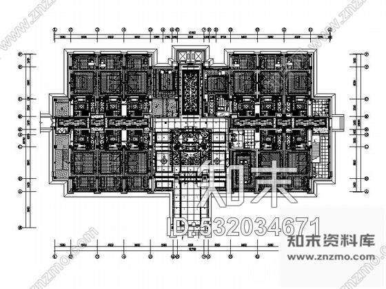 施工图江苏优雅浪漫酒店客房楼装修CAD设计图cad施工图下载【ID:532034671】