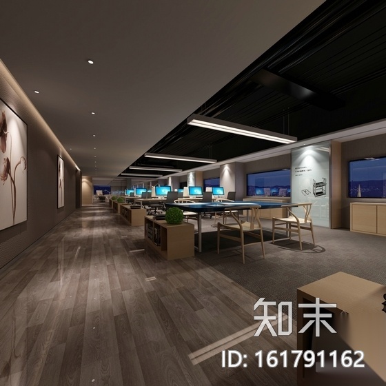 [福建]全资控股地产现代办公室装修图（含效果）cad施工图下载【ID:161791162】