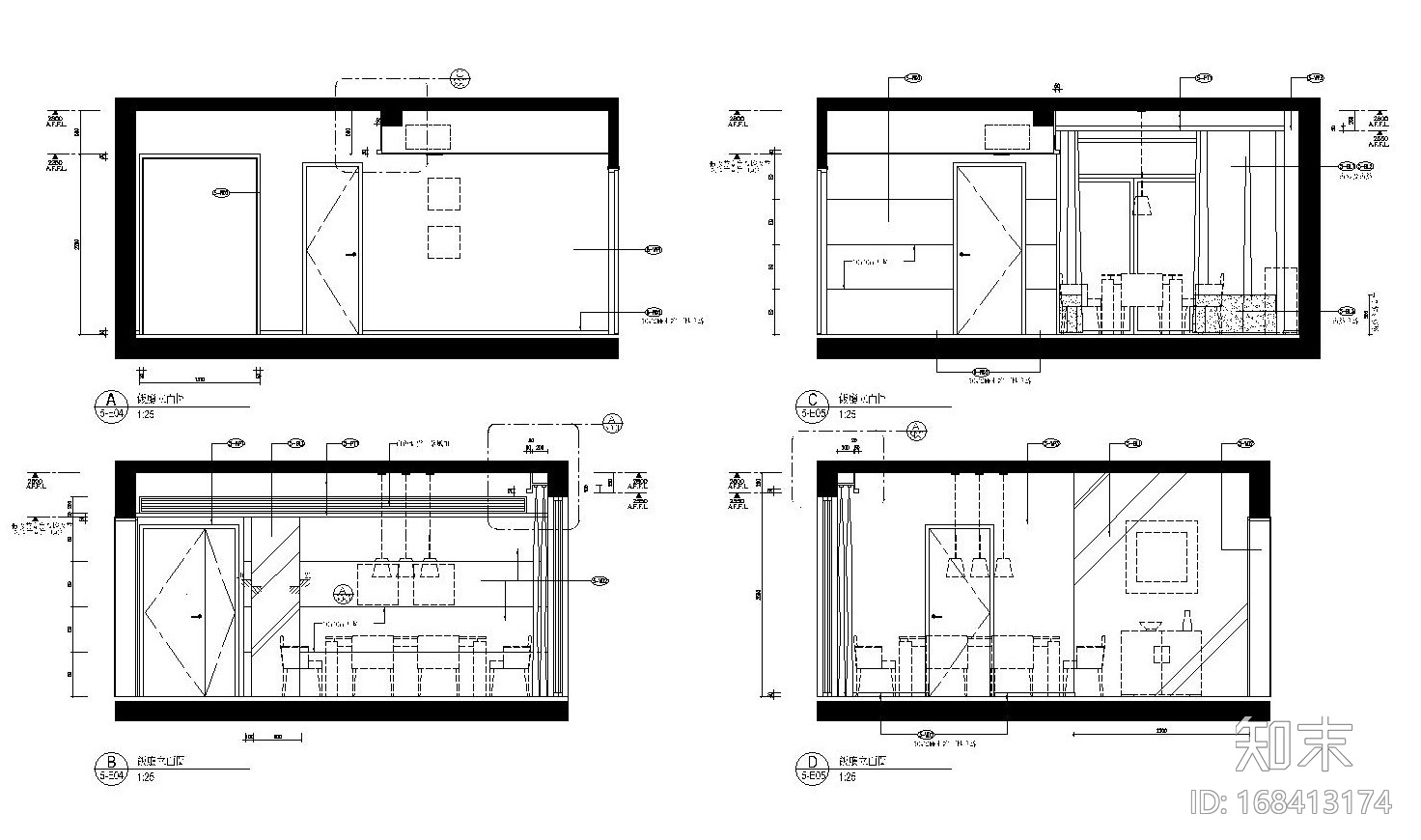 上海世纪花园欧式简约样板房装修施工图（附效果图）cad施工图下载【ID:168413174】