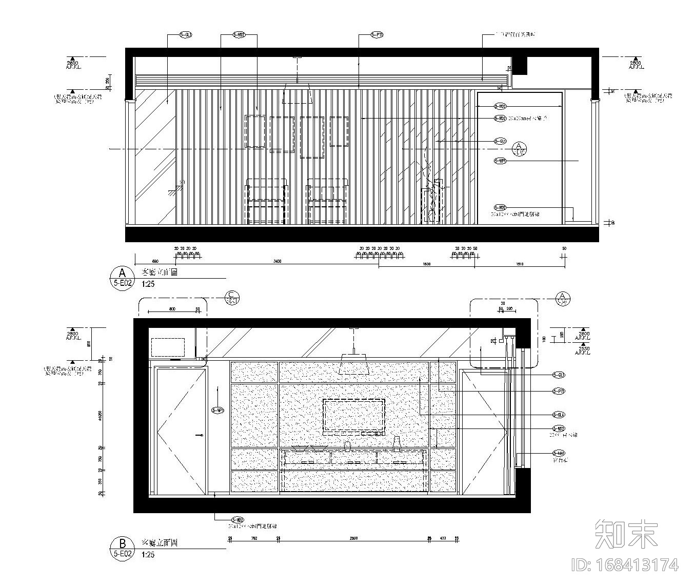 上海世纪花园欧式简约样板房装修施工图（附效果图）cad施工图下载【ID:168413174】