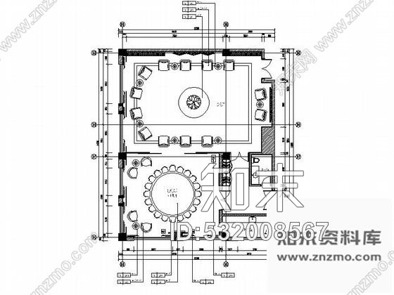 施工图中餐厅大型VIP包厢室内装修图施工图下载【ID:532008567】
