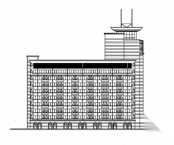 某十三层医院建筑方案图cad施工图下载【ID:151592181】