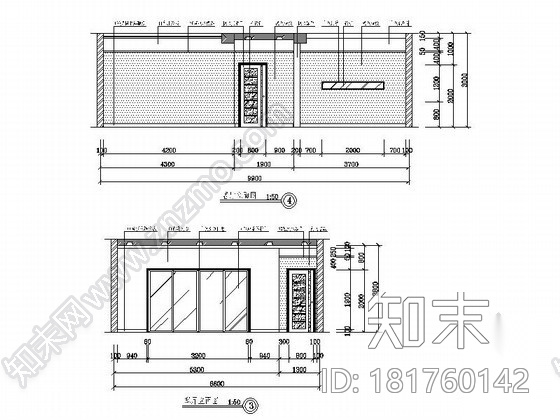 [成都]某现代四室两厅两卫装修图cad施工图下载【ID:181760142】