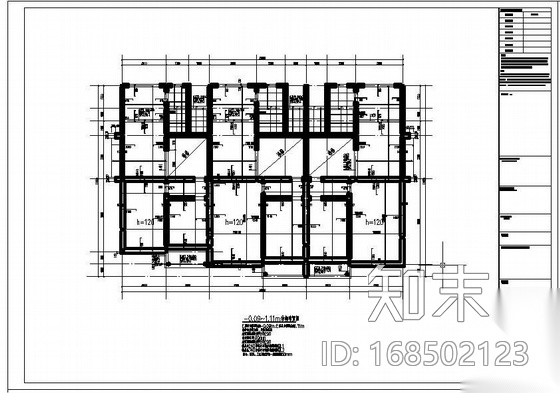 某地上三层地下一层砖混别墅结构设计图施工图下载【ID:168502123】