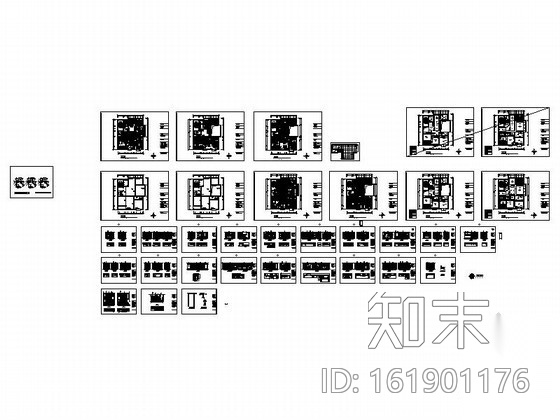 [浙江]某跃层大户型家装设计图cad施工图下载【ID:161901176】