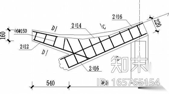 仿古长廊建筑结构施工图cad施工图下载【ID:165765154】