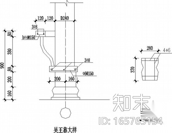 仿古长廊建筑结构施工图cad施工图下载【ID:165765154】