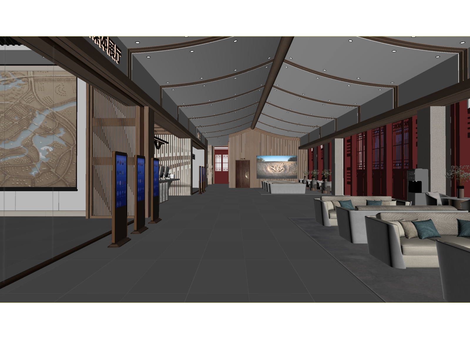 新中式售楼处3D模型下载【ID:1214258258】