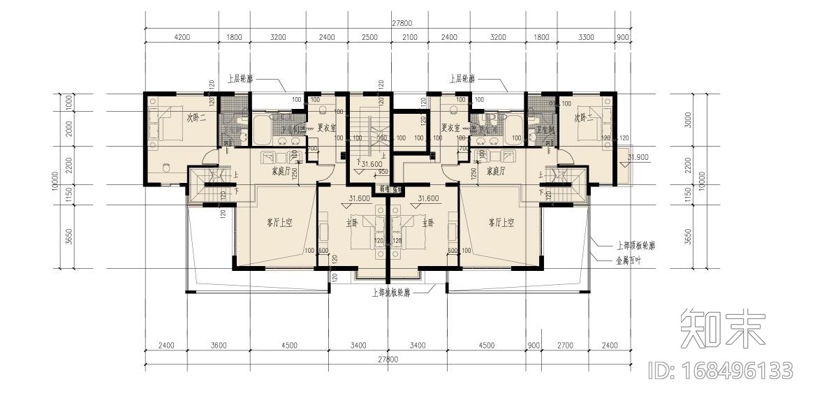 小高层(8层-15层)四室及以上户型设计图施工图下载【ID:168496133】