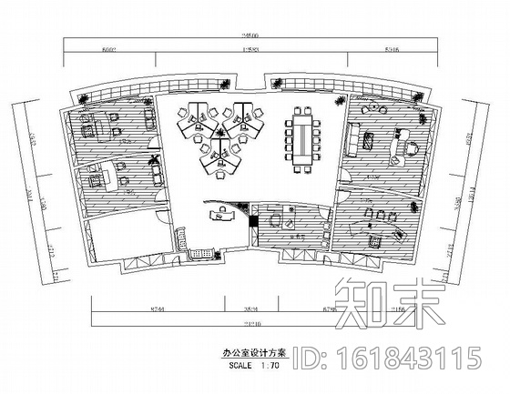 某弧形办公楼方案图施工图下载【ID:161843115】