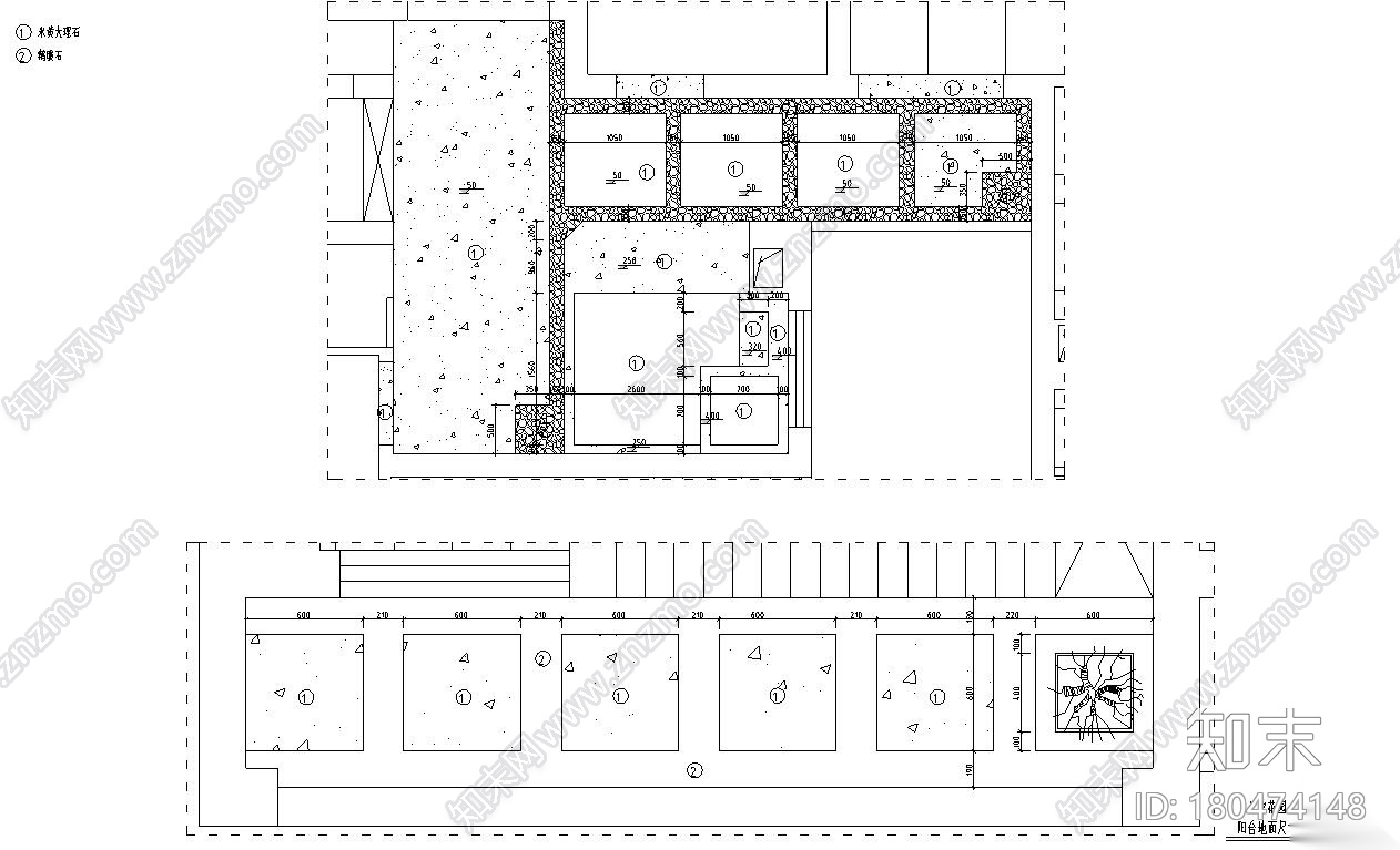 湖南中式260㎡两套三房两厅住宅装修施工图cad施工图下载【ID:180474148】