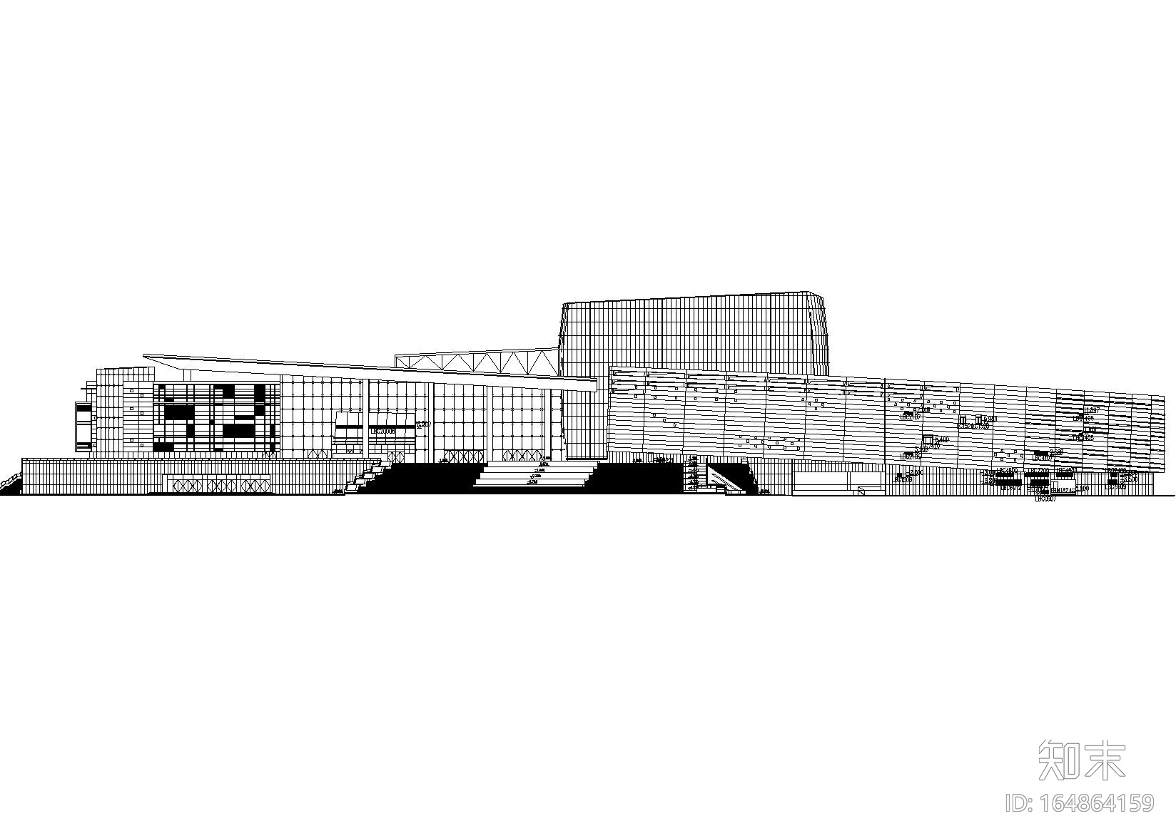 华东设计院——地标性现代风格框剪结构大剧院建筑施工图施工图下载【ID:164864159】