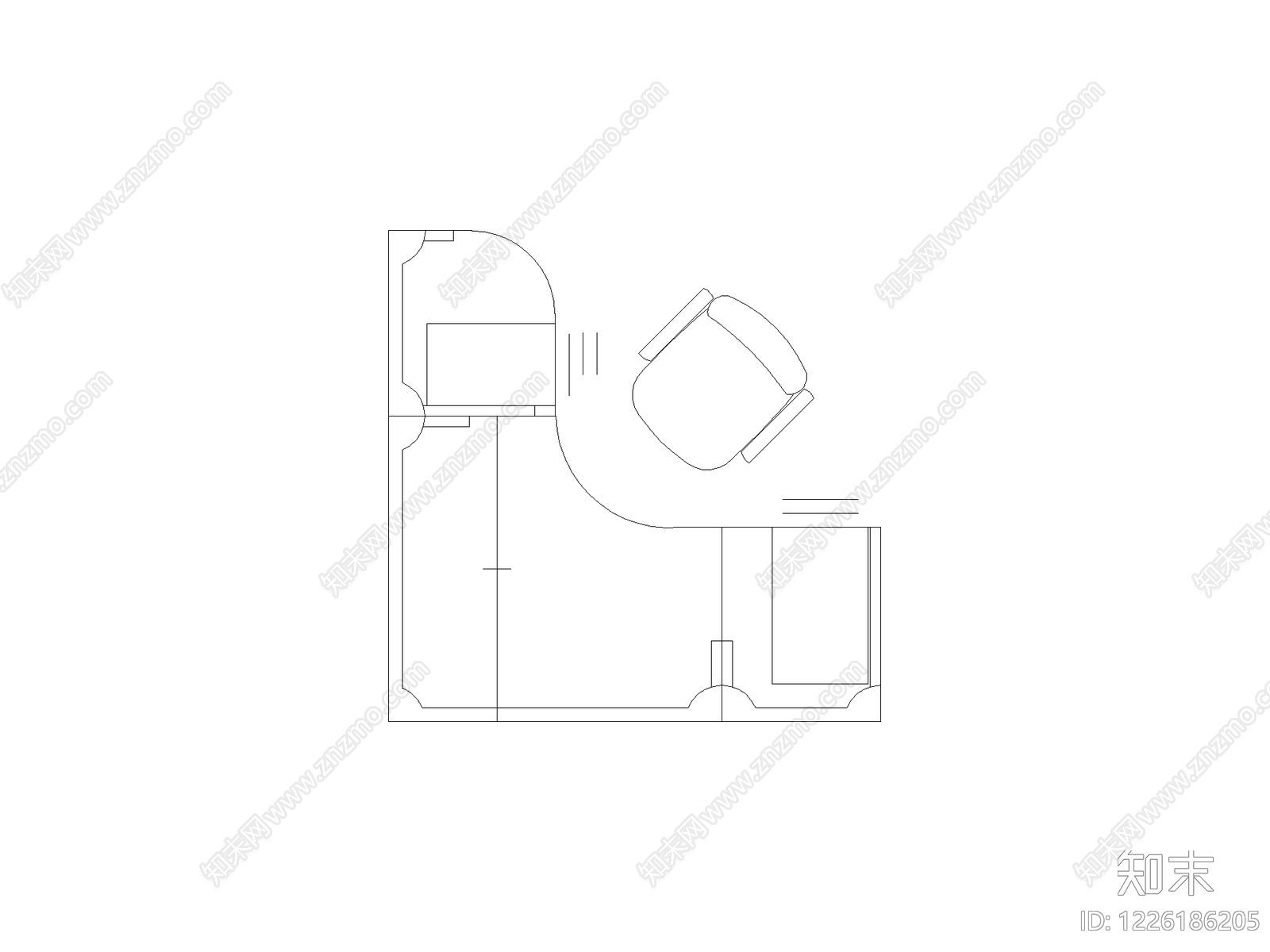 沙发cad施工图下载【ID:1226186205】