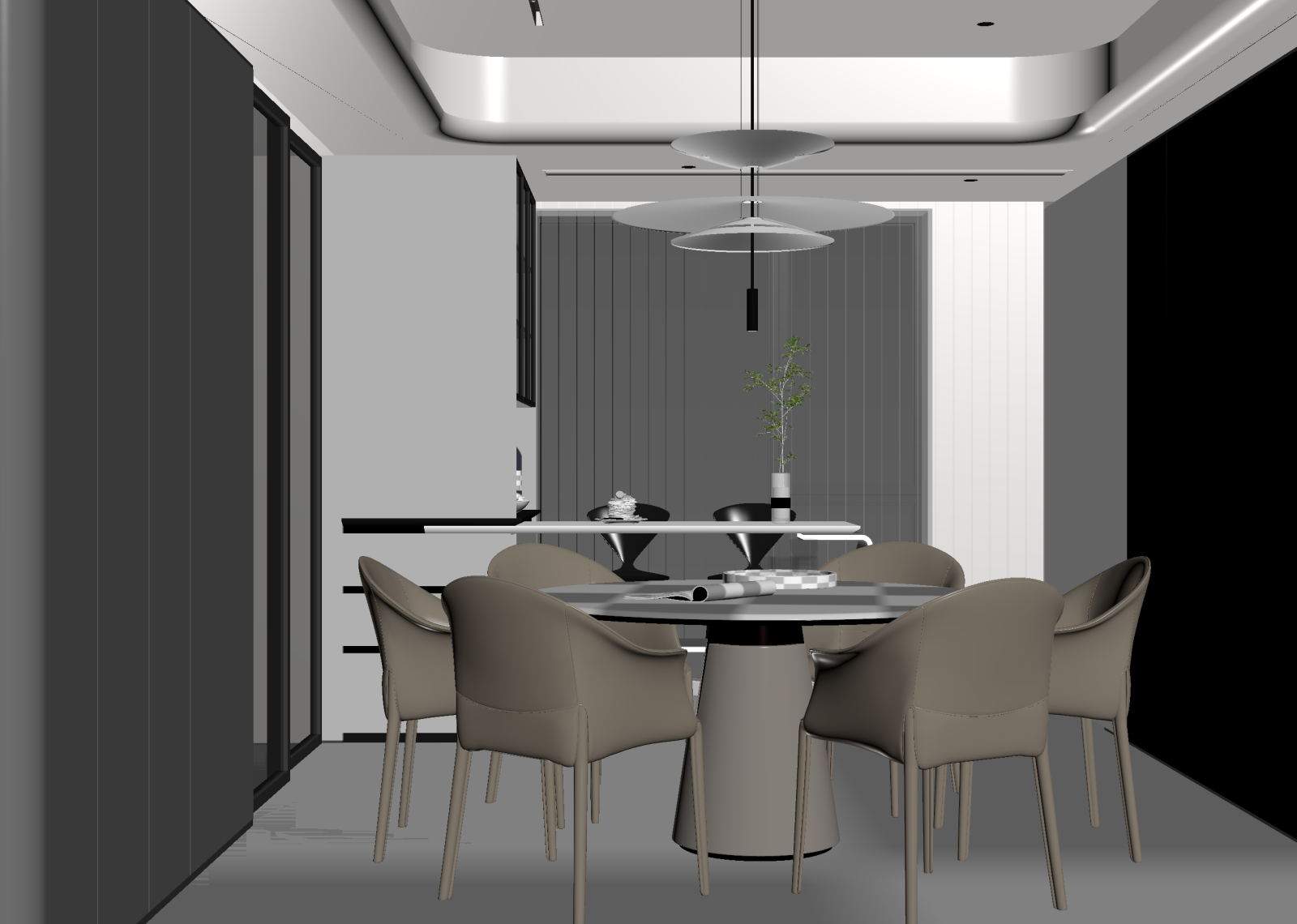 意式家居餐厅3D模型下载【ID:1215093081】