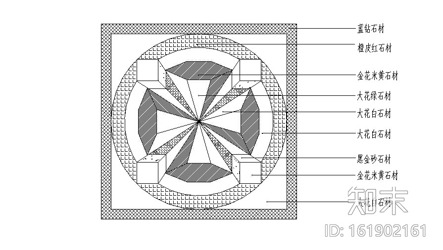 CAD室内设计施工图常用图块之地面施工图下载【ID:161902161】