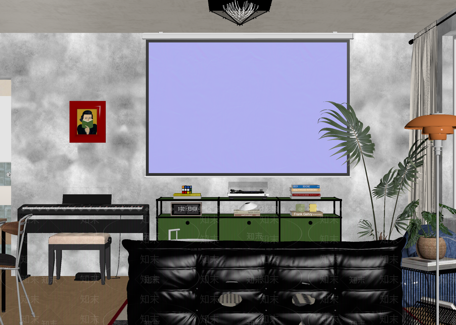 现代影音室3D模型下载【ID:1214781498】