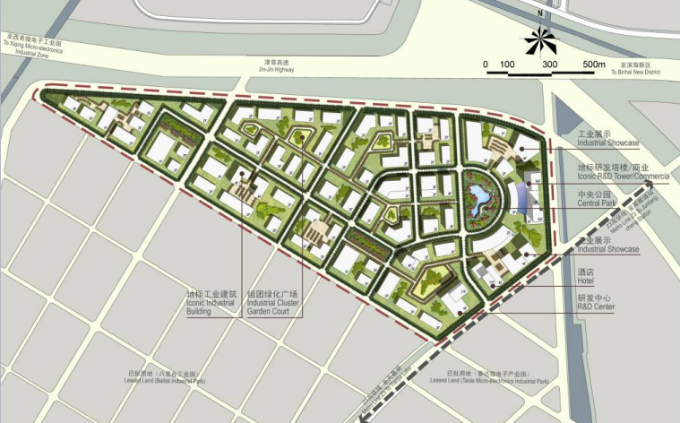 津南区津晋公路沿线工业园区规划与城市设计cad施工图下载【ID:151712125】