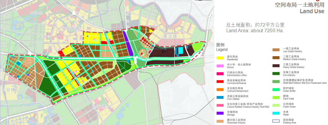 津南区津晋公路沿线工业园区规划与城市设计cad施工图下载【ID:165941150】