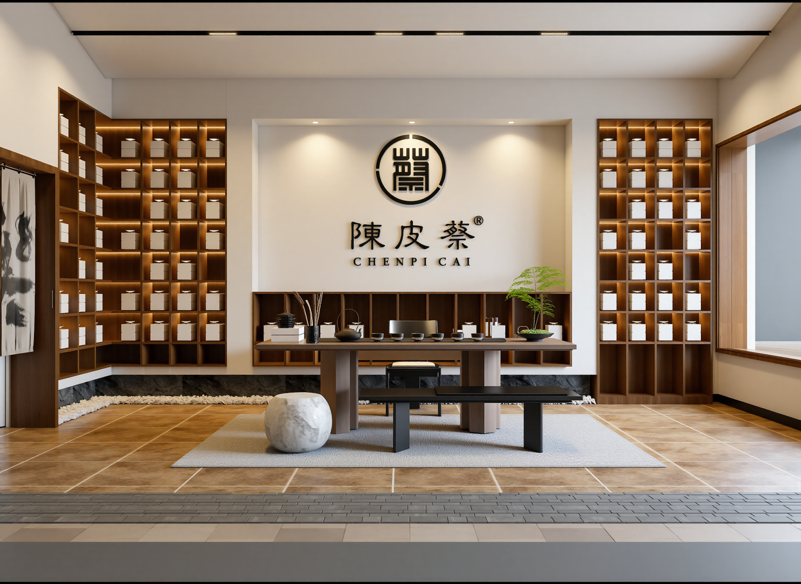 侘寂茶展厅3D模型下载【ID:1215041731】