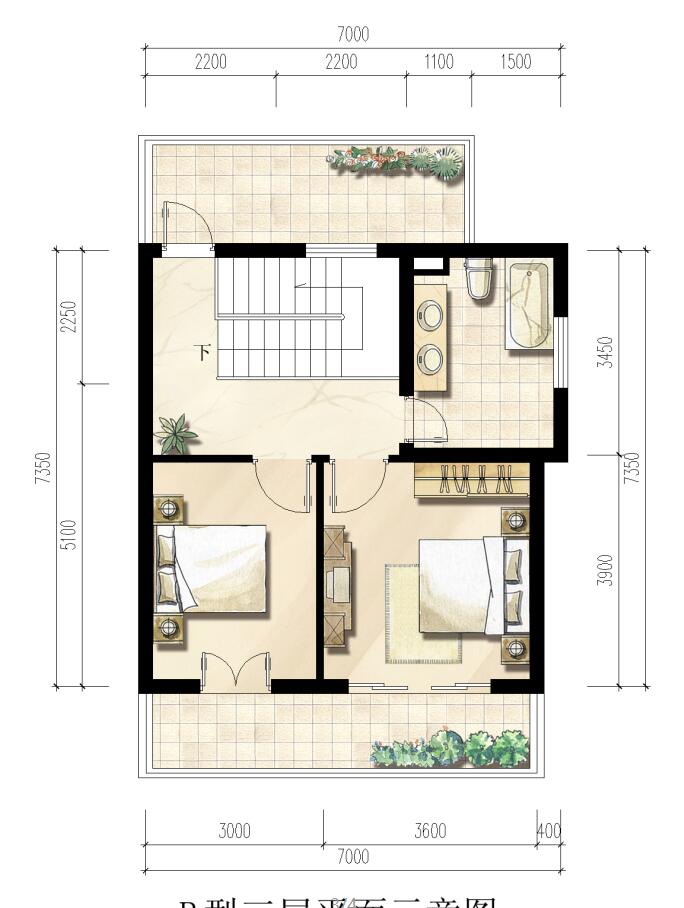 二层半独栋别墅，砌体结构别墅建筑文本（包含CAD+效果图...施工图下载【ID:168110110】