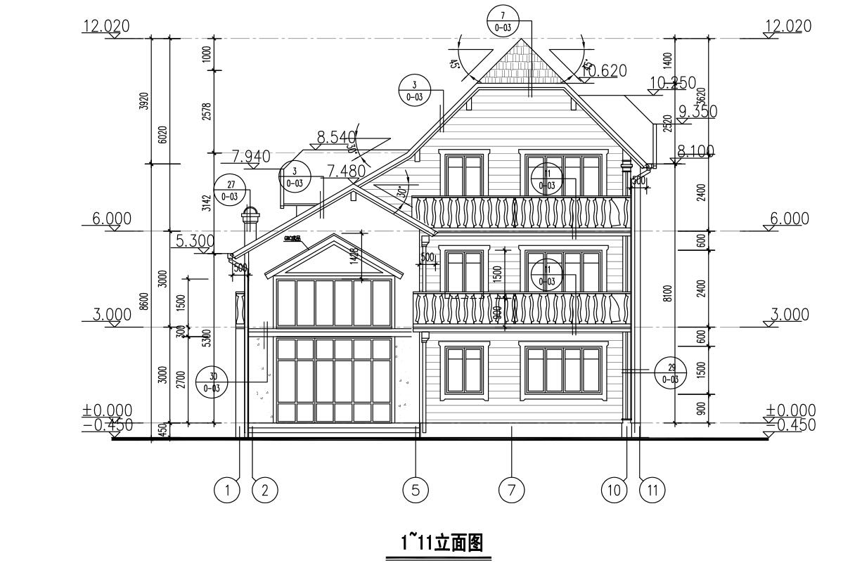 二层半独栋别墅，砌体结构别墅建筑文本（包含CAD+效果图...施工图下载【ID:168110110】