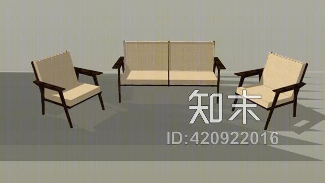 丹麦现代沙发椅SU模型下载【ID:420922016】
