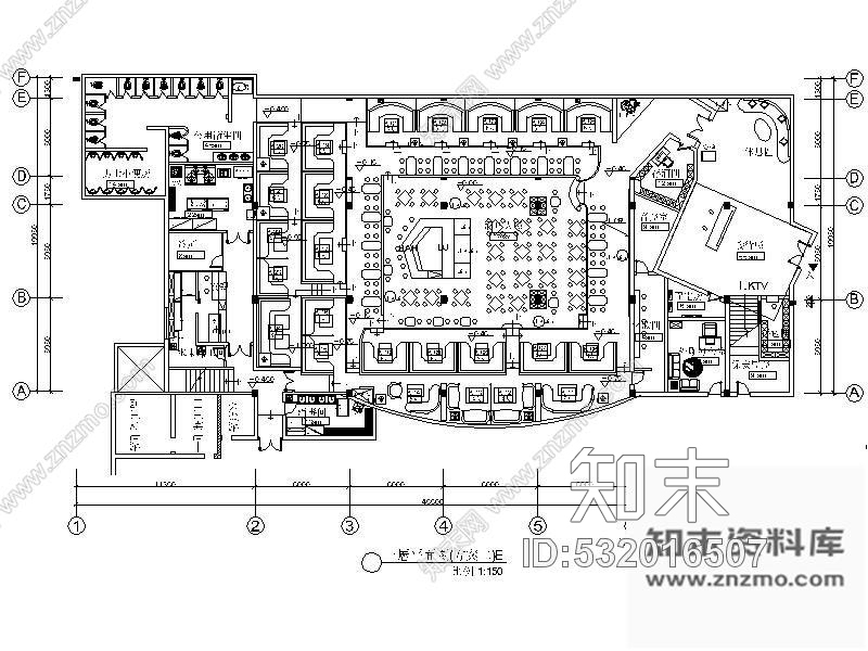 施工图江苏800㎡现代酒吧空间装修图cad施工图下载【ID:532016507】