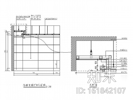 [湖南]办公楼电梯厅装修图cad施工图下载【ID:161842107】