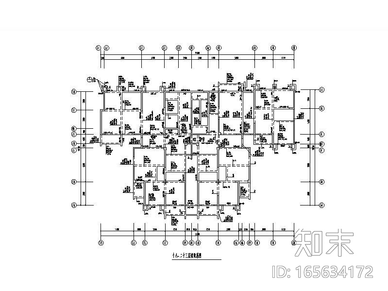 安置房剪力墙结构cad施工图下载【ID:165634172】