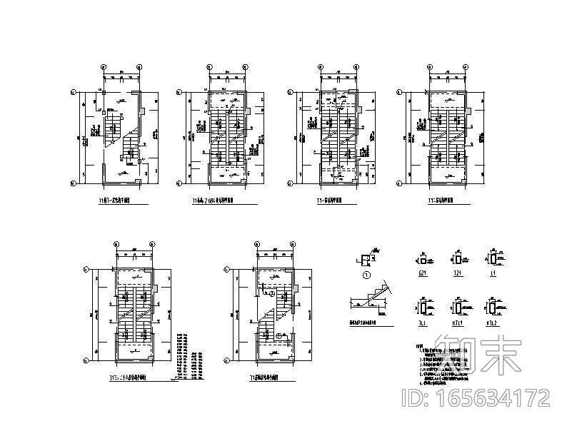 安置房剪力墙结构cad施工图下载【ID:165634172】