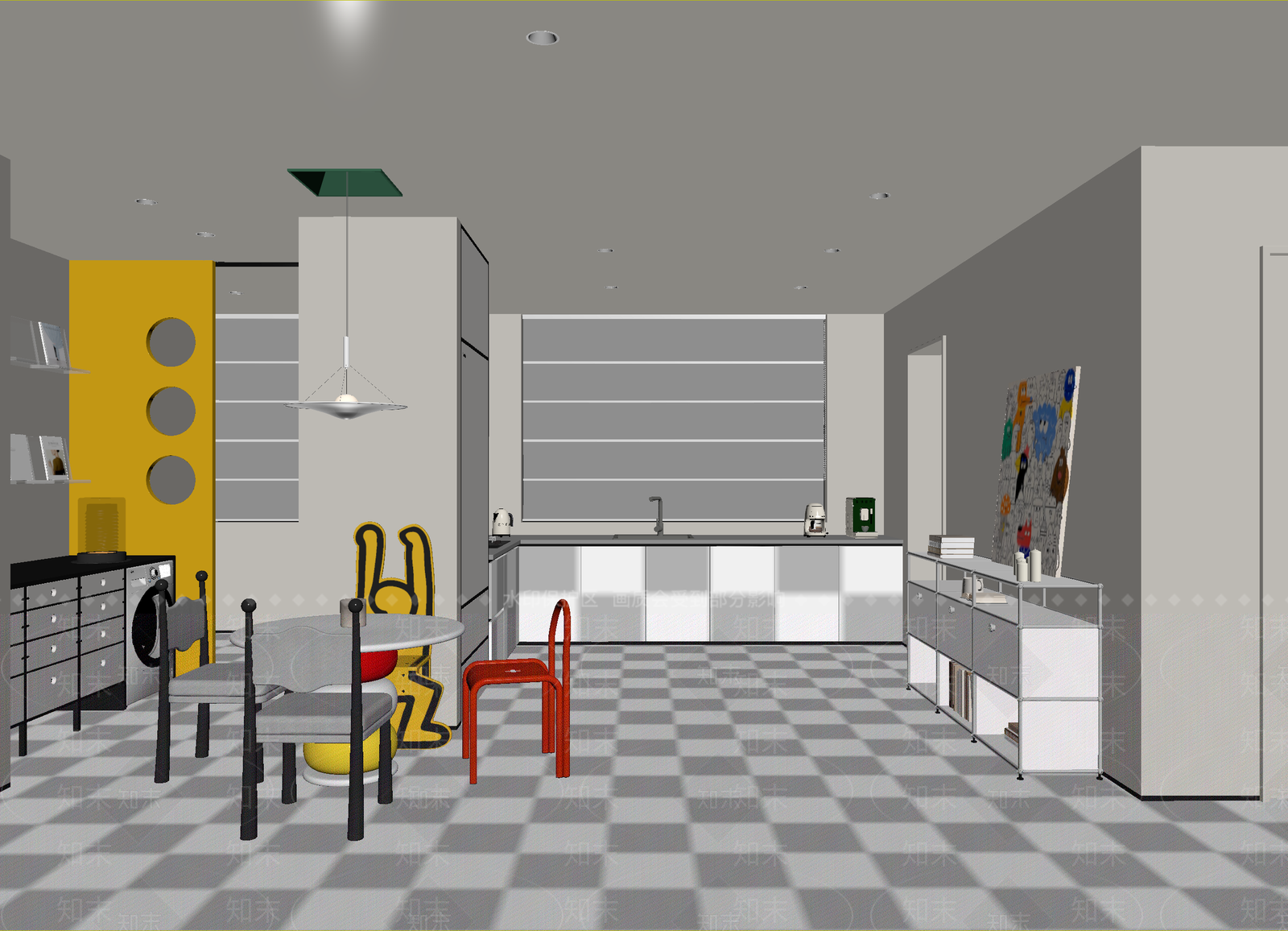 现代开放式厨房3D模型下载【ID:1215086701】