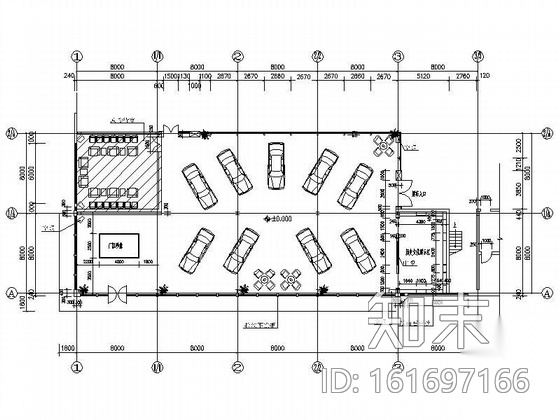 MG汽车展示厅装饰施工图cad施工图下载【ID:161697166】