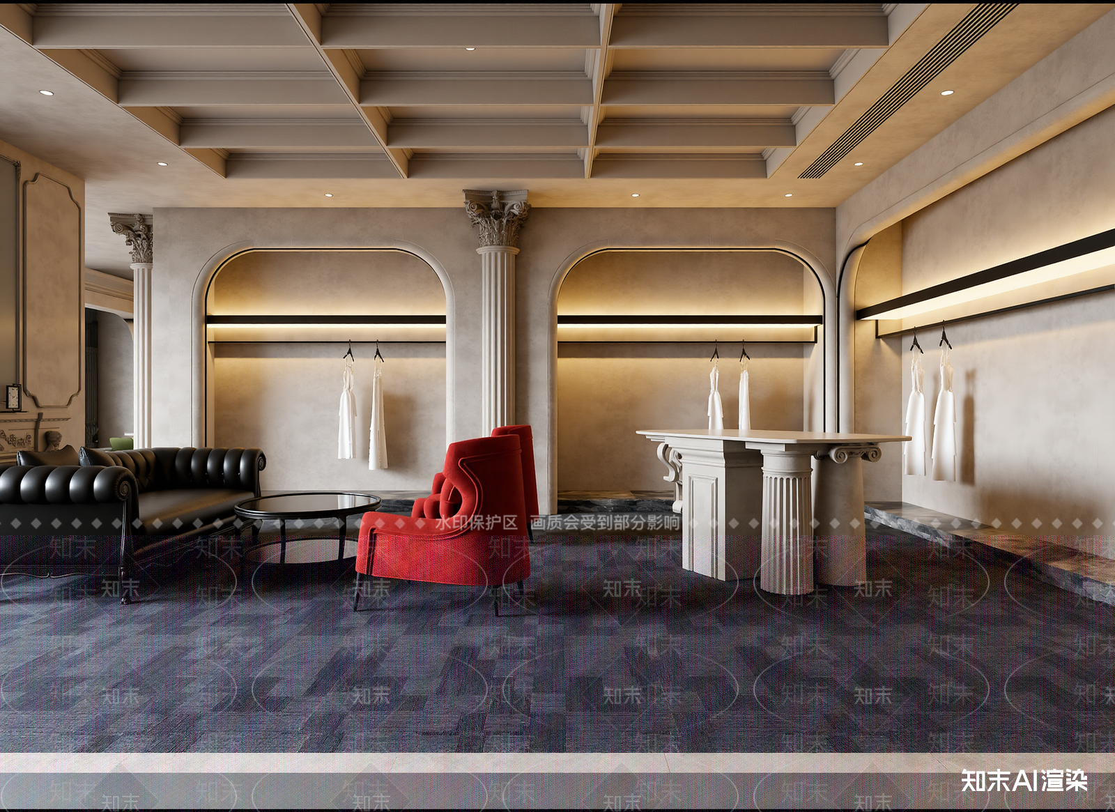 法式服装展厅3D模型下载【ID:1214794984】