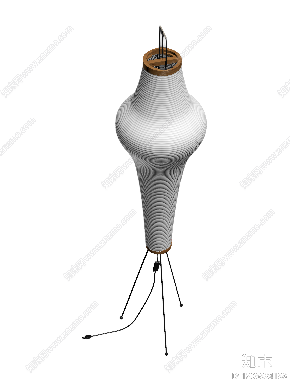 白色褶皱落地灯3D模型下载【ID:1206924198】