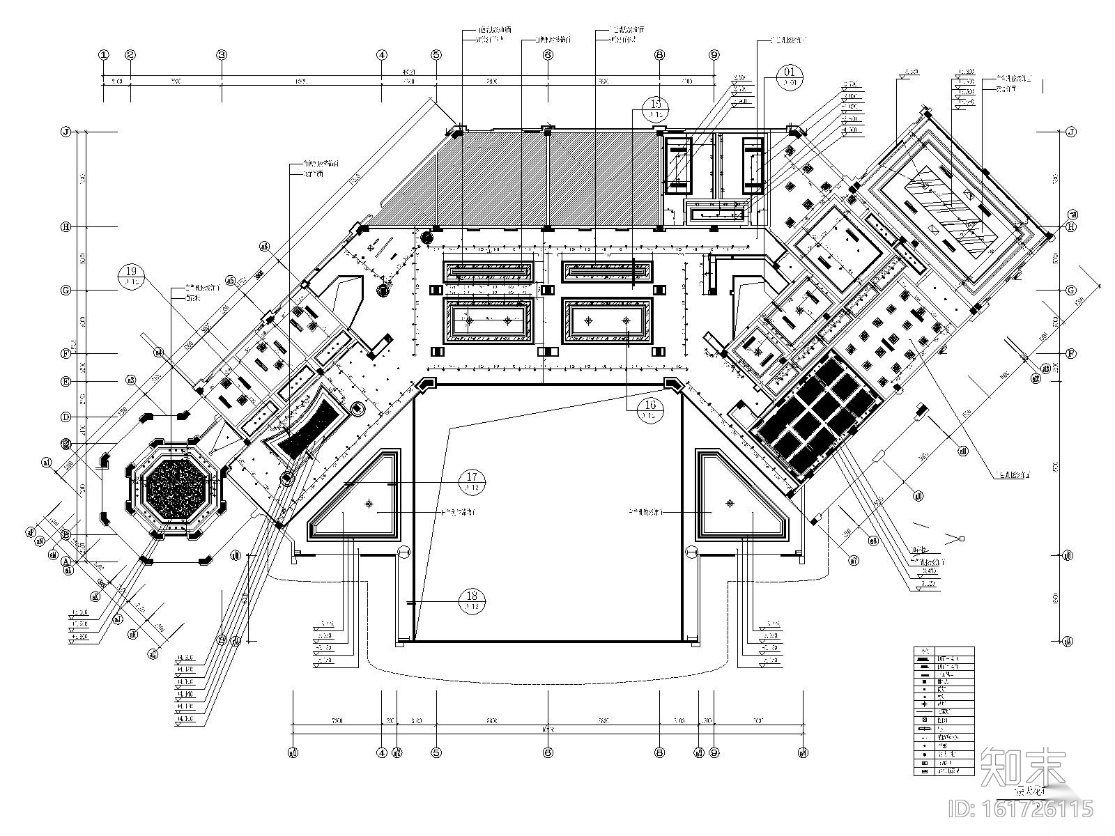 [福建]品川-福州名城销售大厅&酒店大堂室内装修施工图纸施工图下载【ID:161726115】