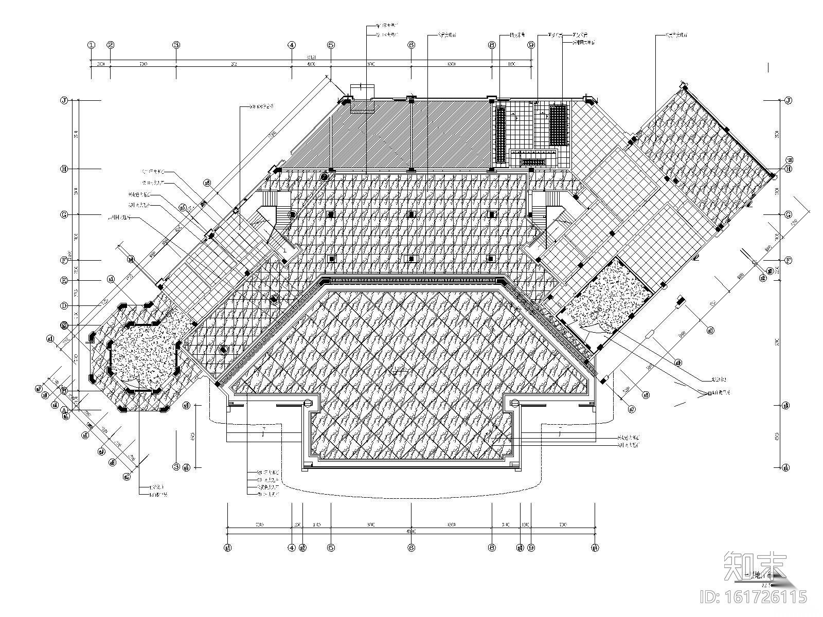 [福建]品川-福州名城销售大厅&酒店大堂室内装修施工图纸施工图下载【ID:161726115】