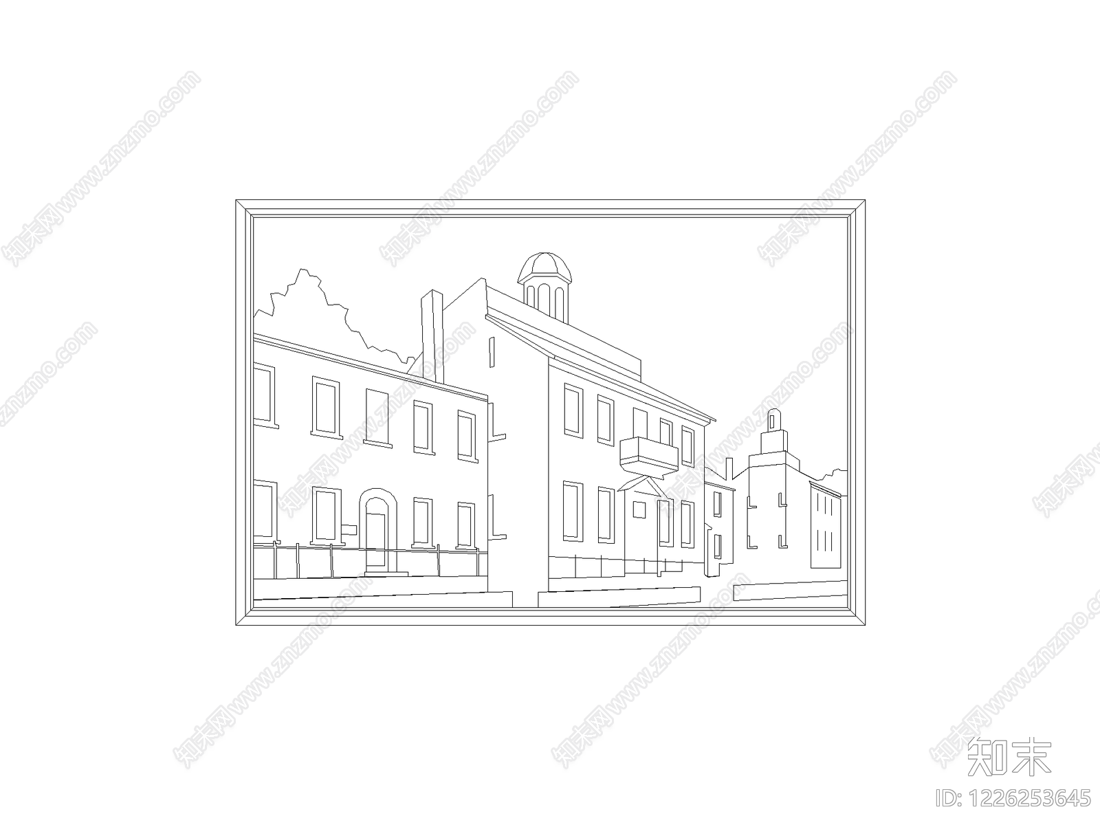 陈设类立面挂画cad施工图下载【ID:1226253645】