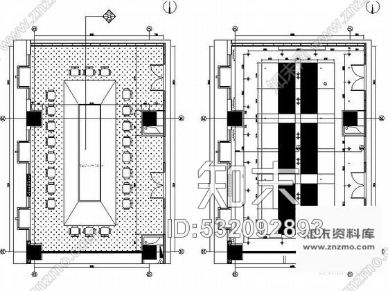 施工图办公空间中型会议室装饰装修图施工图下载【ID:532092893】