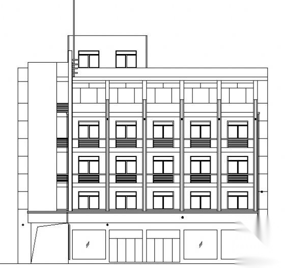 某六层办公楼建筑施工图cad施工图下载【ID:151435168】