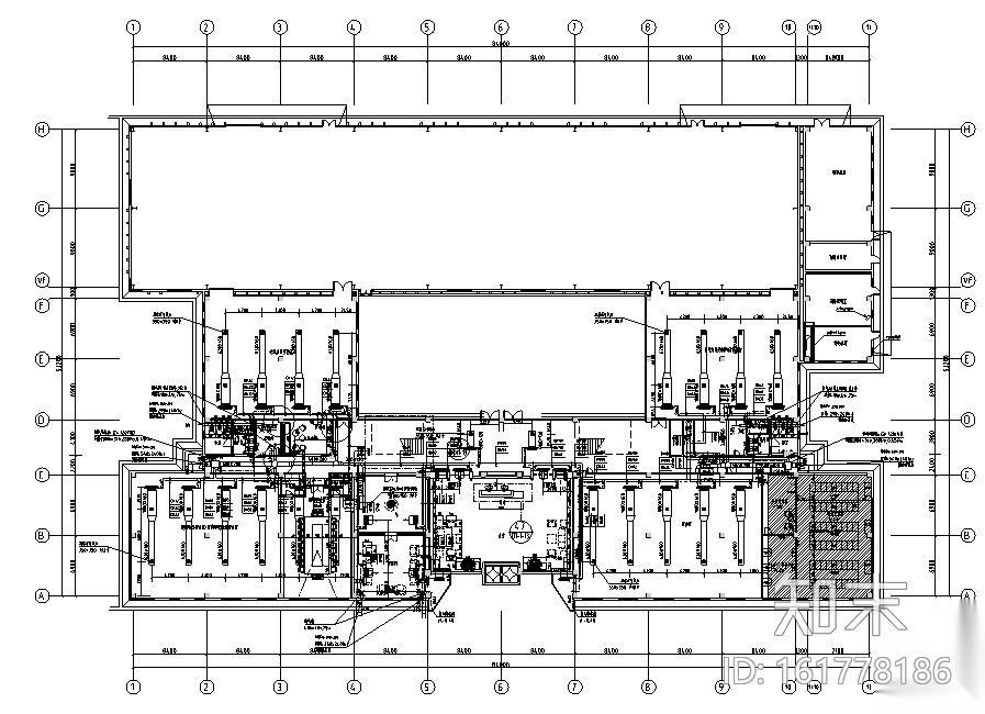 水泥墙工业风格办公楼研发楼设计施工图（附效果图）cad施工图下载【ID:161778186】