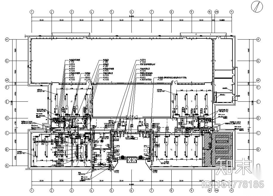 水泥墙工业风格办公楼研发楼设计施工图（附效果图）cad施工图下载【ID:161778186】