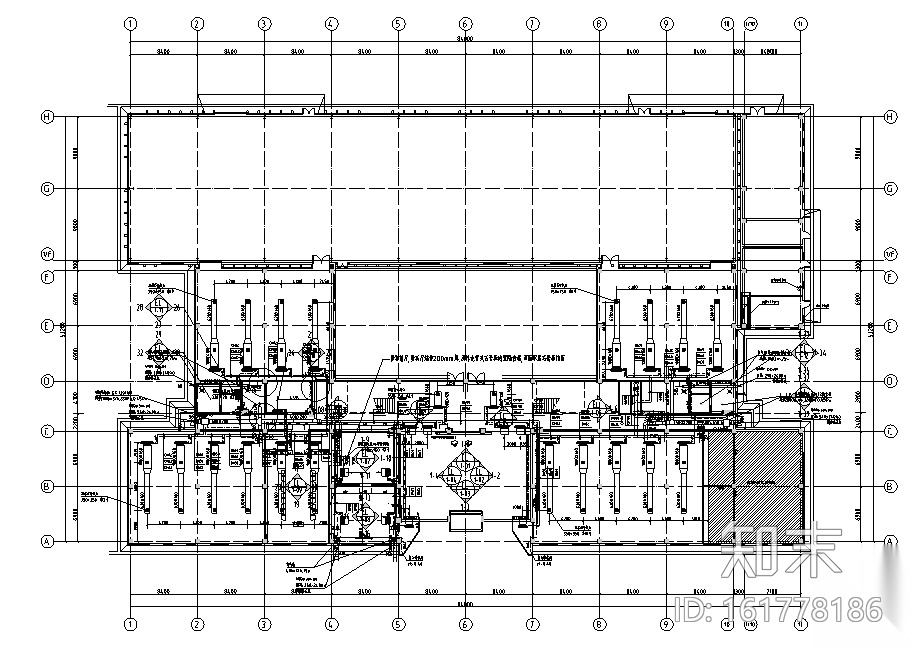 水泥墙工业风格办公楼研发楼设计施工图（附效果图）cad施工图下载【ID:161778186】