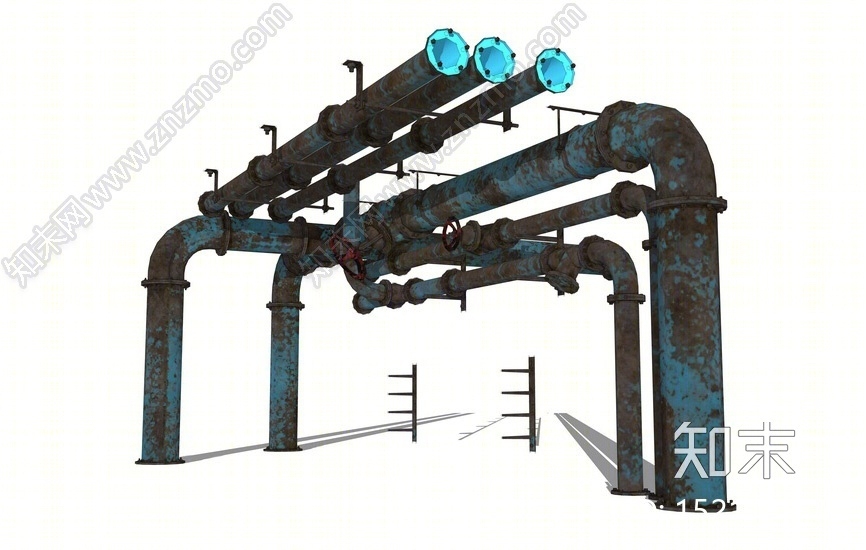 破旧地下管道SU模型下载【ID:152165133】