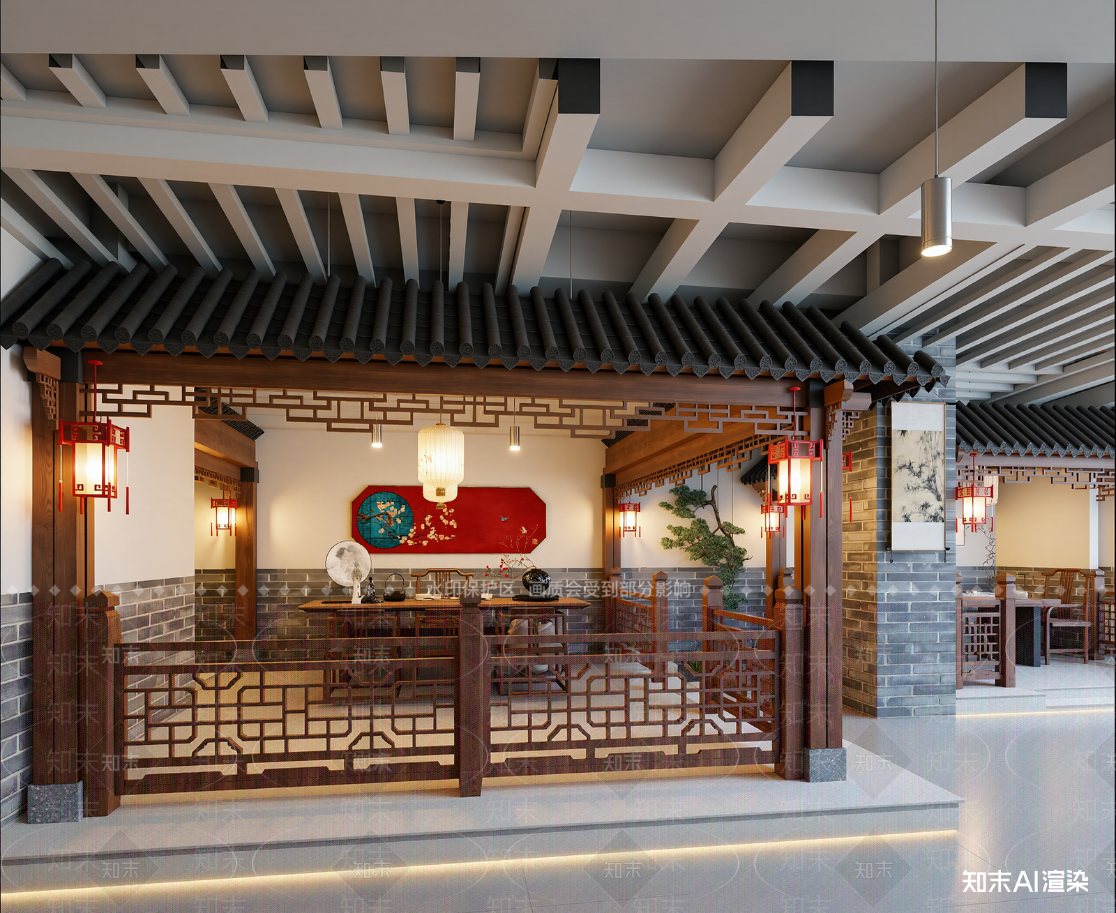 中式茶馆3D模型下载【ID:1214650630】